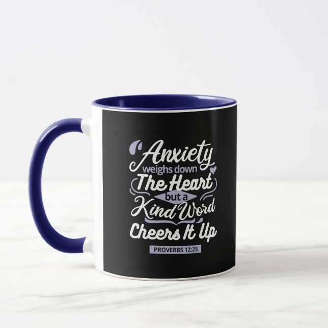 Taza Christian Encouragement Quote – Anxiety & Kindness (Izquierda)