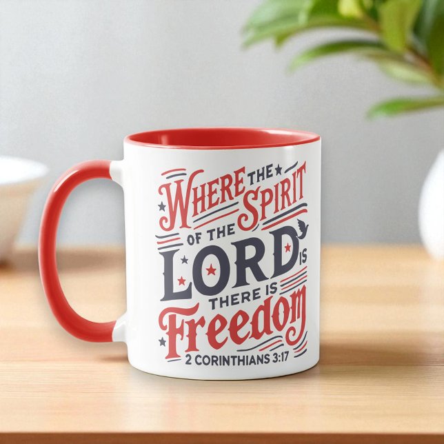 Taza Christian - Where Spirt of God Freedom Patriotic (Subido por el creador)