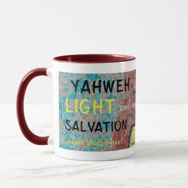 Taza Christian Yahweh es mi Luz y mi Salvación (Izquierda)