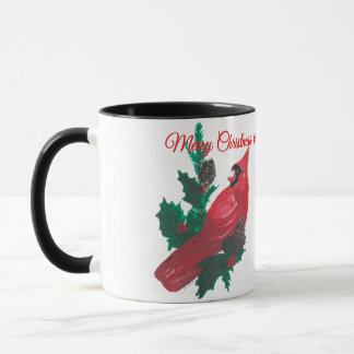 Taza Christmas Cardinal & Holly Mug Cup