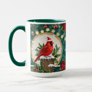 Taza Christmas Cardinal Mug | Red Bird Holiday Coffee