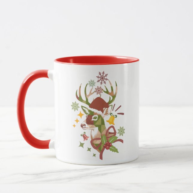 Taza Christmas Colorful Deer Design Colored  (Izquierda)