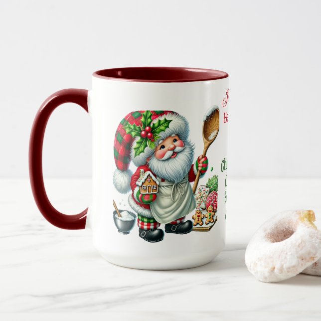 Taza Christmas Cookie Baking Crew - Gnome Chefs (Con donut)