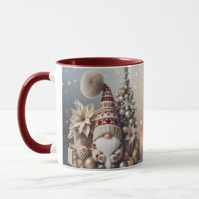 Taza Christmas Gnome Mug Holiday Gift Cozy Winter (Izquierda)