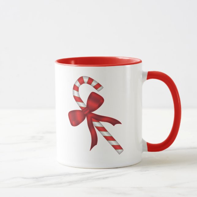 Taza Christmas Holiday Candy Cane with Red Bow (Derecha)