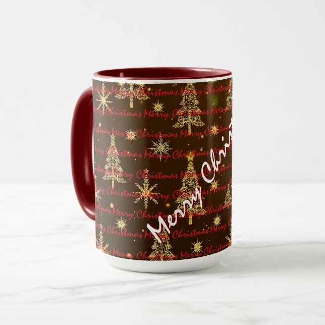 Taza Christmas Luxury Christmas Trees Festive (Anverso izquierdo)