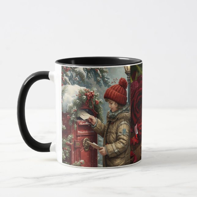 Taza Christmas mailbox travel mug cozy winter drinkware (Izquierda)