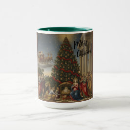 Taza Christmas Nativity Combo Mug Santa Claus