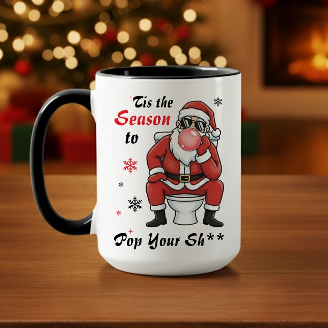 Taza Christmas Santa Claus Sunglasses Funny Naughty (Christmas Santa Claus Sunglasses Funny Naughty Mug
)