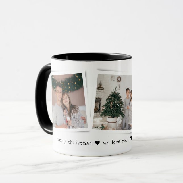 Taza Christmas Snapshots 3 Photo Personalized Gift (Anverso izquierdo)