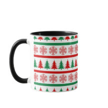 Christmas Snowflakes & Trees Printed Mug Cup