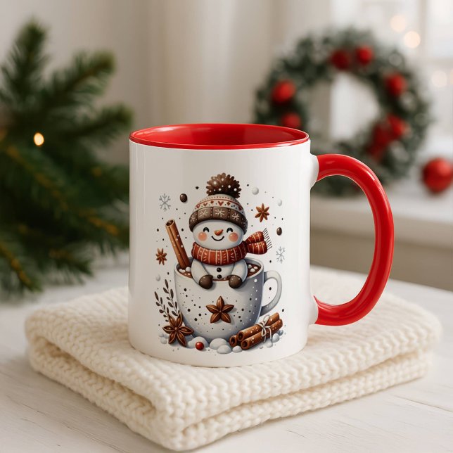 Taza Christmas Snowman Mug, Hot Cocoa Festive Winter Ar (Subido por el creador)