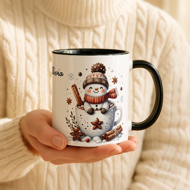 Taza Christmas Snowman Mug, Hot Cocoa Festive Winter Ar (Subido por el creador)