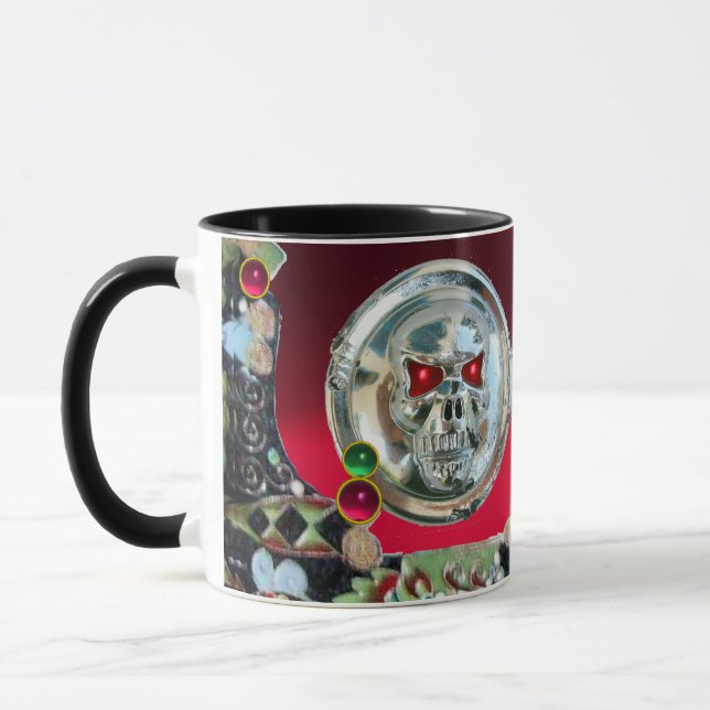 TAZA CHROME SKULL GEMSTONES DE RUBO ROJO NEGRO (Izquierda)