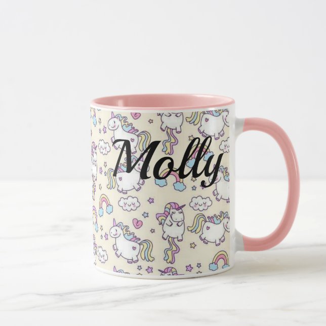 Taza Chubby Happy UNICORNS Kawaii Cute cup mug (Derecha)