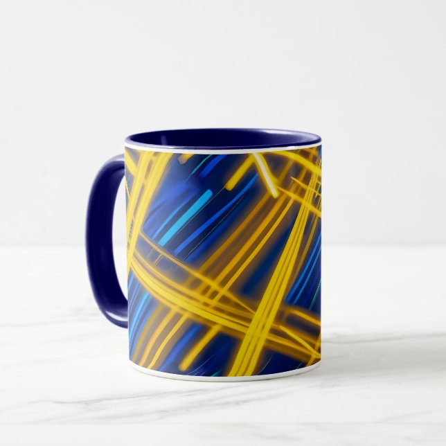 Taza Cian Amarillo Neon Brillante Vívido Tecnología Cib (Anverso izquierdo)