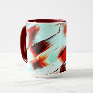 Taza Cian de luz dura y rojo fuerte
