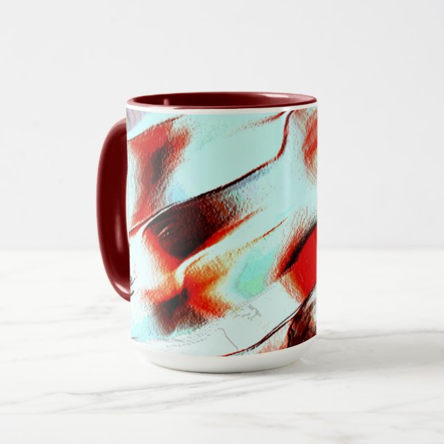 Taza Cian de luz dura y rojo fuerte (Anverso izquierdo)