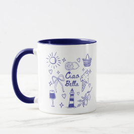 Taza Ciao Bella Azul Coqueta Lazo Verano Italiano
