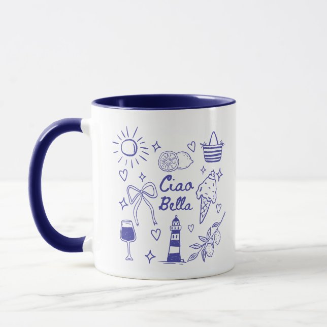 Taza Ciao Bella Blue Coquette Bow Italian Summer (Izquierda)
