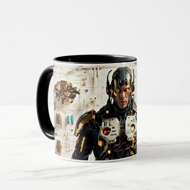 Taza Ciberarte: Ilustracion Android (Anverso izquierdo)