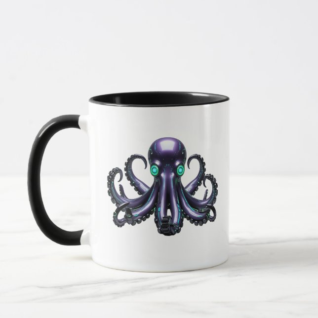 Taza Ciberpulpo - Creatura Futurista del Mar (Izquierda)