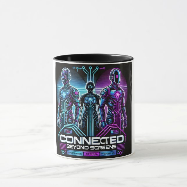 Taza Ciberpunk Tech Friends Digital Bond (Centro)