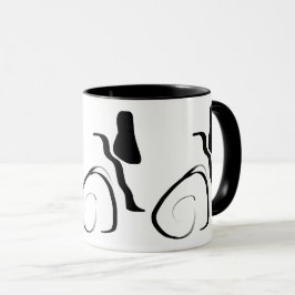 Taza Ciclo de giro: Resumen en blanco y negro
