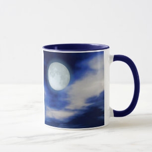 Taza Cielo nocturno con luna y nubes