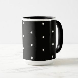 Taza Cielo nocturno, estrellas blancas a medianoche,