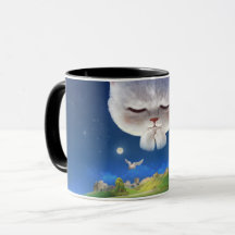 Cielo nocturno soñado con gato