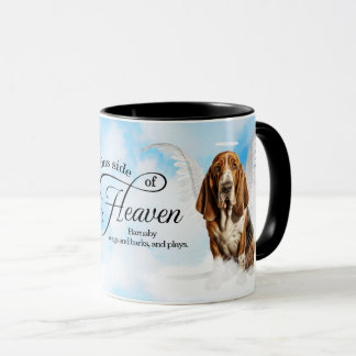 Taza Cielo Personalizado para Basset Hound Memorial