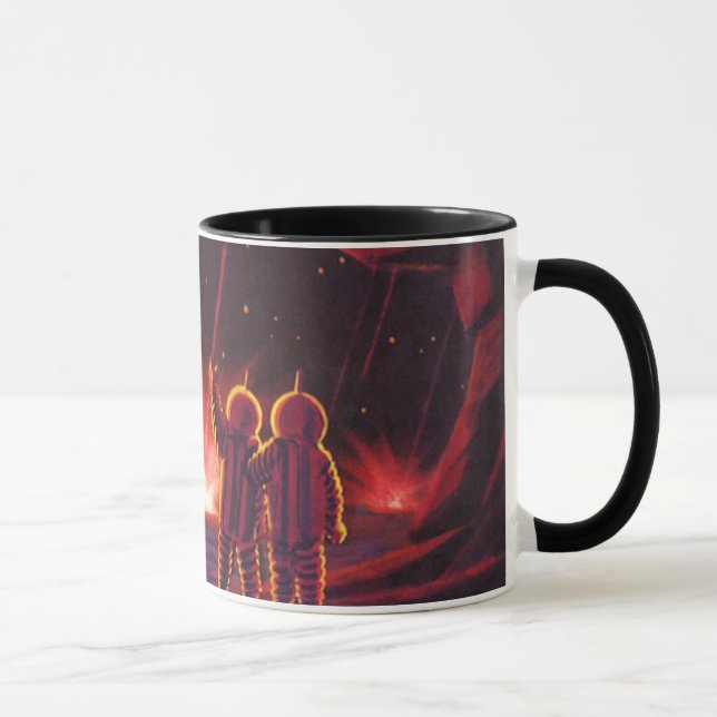 Taza Ciencia vintage Ficción Alien explosión de planeta (Derecha)