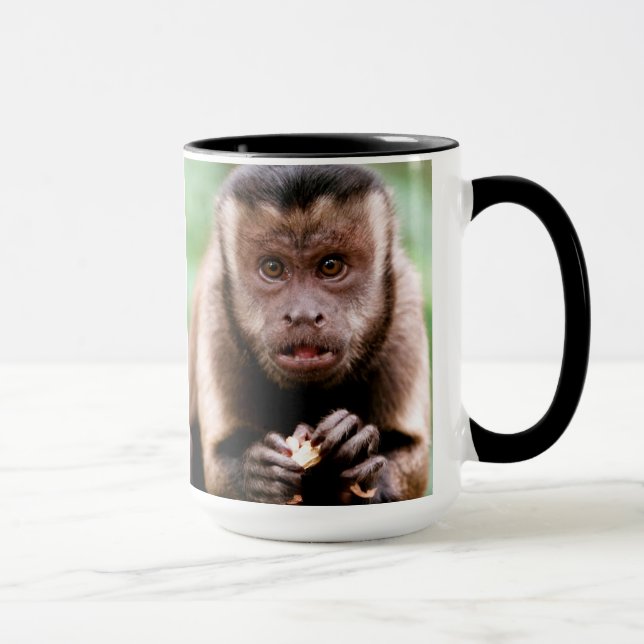 Taza Cierre de un mono capuchino con tapa negra (Derecha)