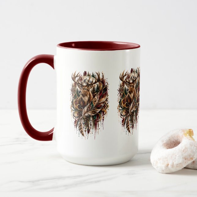 Taza Ciervo Boho, Soñando con Ciervos (Con donut)