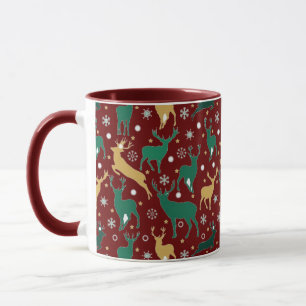 Taza Ciervo verde y dorado
