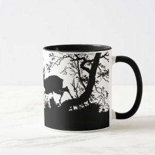 Taza Ciervos de la escena del otoño en una ladera en