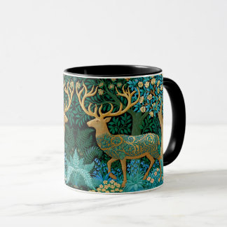 Taza Ciervos y bosque estilo pintura de William Morris