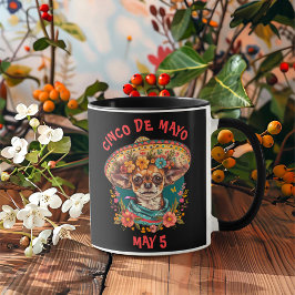 Taza Cinco de Mayo Chihuahua con Sombrero y Serape