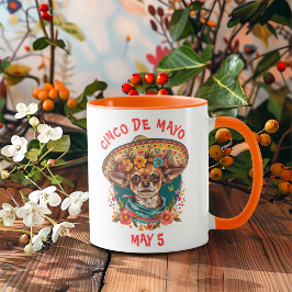 Taza Cinco de Mayo Chihuahua con Sombrero y Serape
