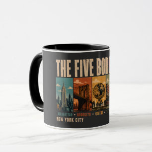 Taza Cinco distritos Nueva York Ciudad NYC Ilustración