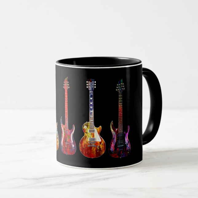 Taza Cinco guitarras de colores (Anverso derecho)