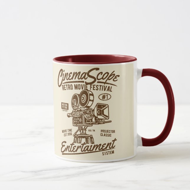 Taza Cinema Scope Classic Retro Hollywood Camera Hollyw (Derecha)