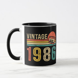 Taza Cinta de casete de cumpleaños retro 1986 Nostálgic