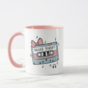 Taza Cinta de Casete Nunca Olvides Retro