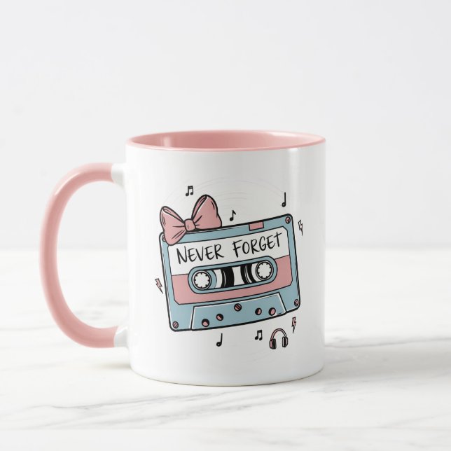 Taza Cinta de Casete Nunca Olvides Retro (Izquierda)