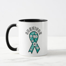 Taza Cinta de Conciencia Teal de Superviviente SA