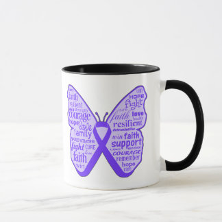 Taza Cinta de la mariposa de la conciencia de la