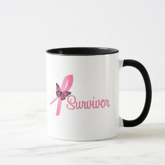 Taza Cinta de mariposa rosa - Sobreviviente de cáncer d