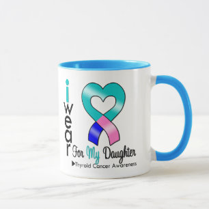 Taza Cinta del cáncer de tiroides para mi hija